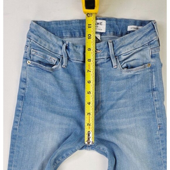 Frame Size 27X27 Womens Le Crop Mini Boot Blue Denim 5 Pocket Jeans USA Made - Picture 5 of 13